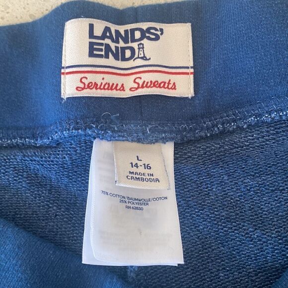 Lands’ End Serious Sweats Tie Dye Rainbow Blue Sweat Pants Women’s Large (14-16) - Picture 4 of 13